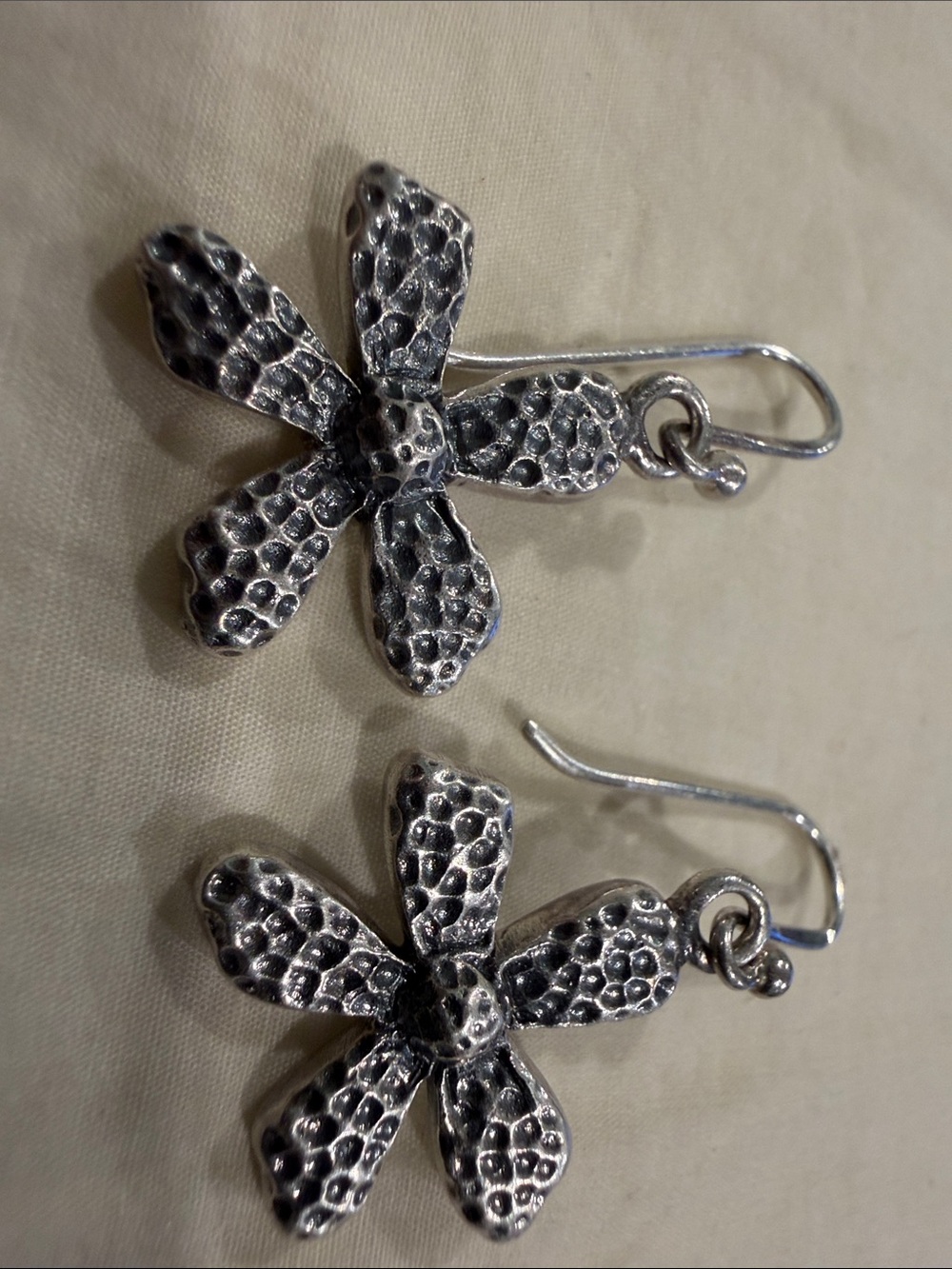 Silpada -925  Silver Floral Drop Earrings - Silver Flower Dangles